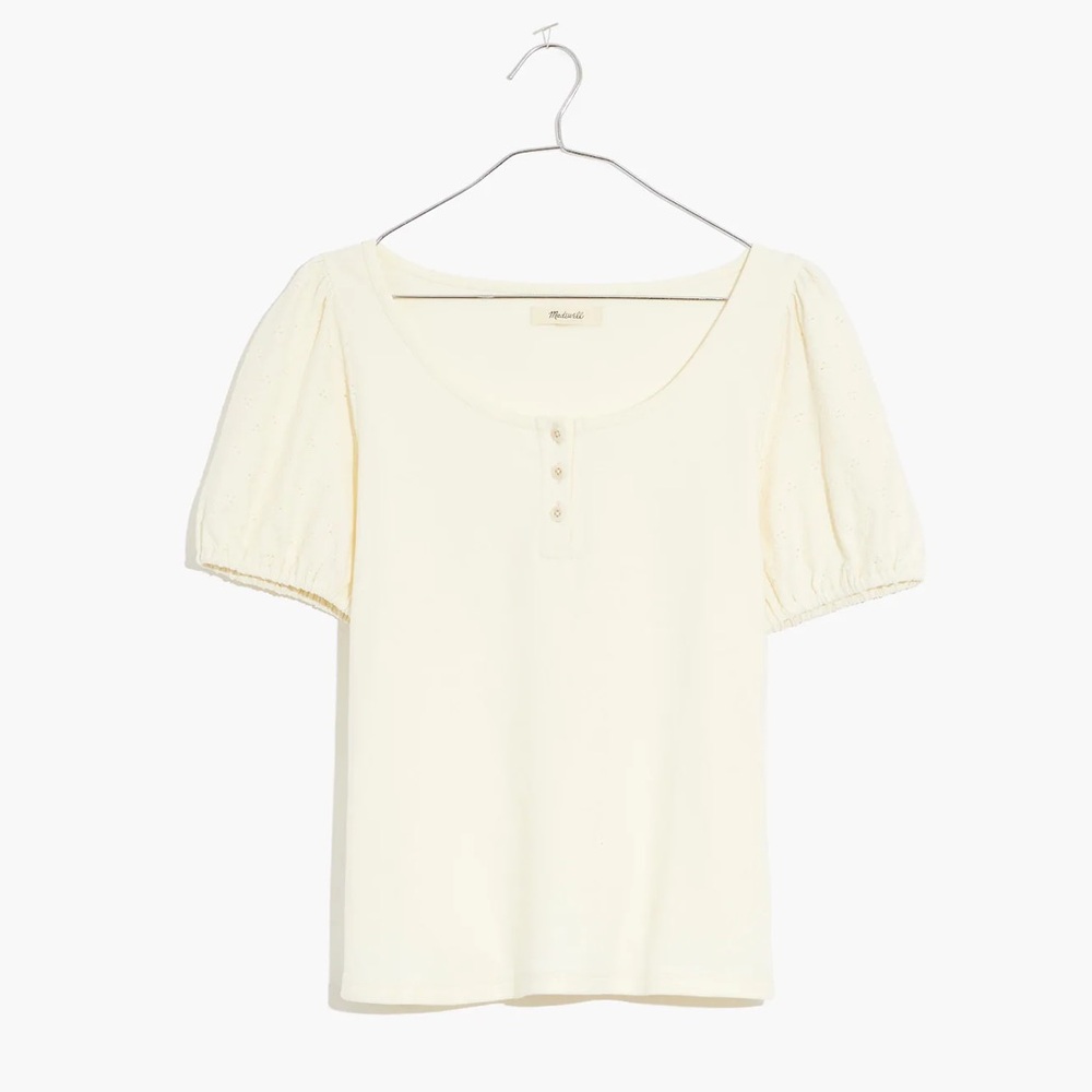 Madewell - Eyelet Sleeve Henley Top